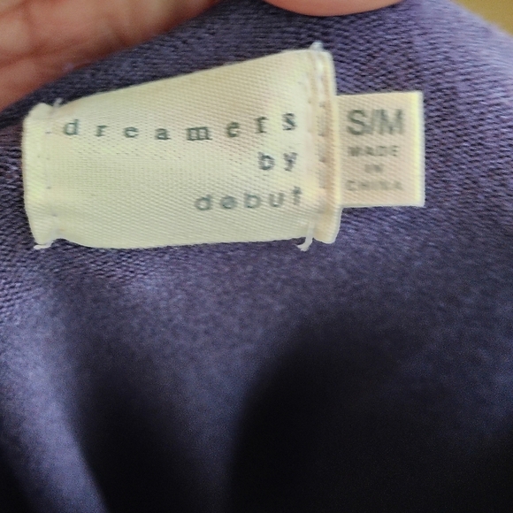 Women's Sweater Size S/M Purple 3/4 Sleeve V Neck Knit Oversized Comfy - Picture 3 of 8